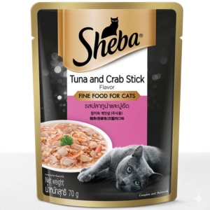 sheba pouch (tuna + pumpkin+carrot, tuna +salmon,tuna +chicken+bonito) 70g